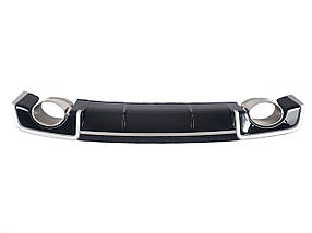 Дифузор ( заднього бампера ) Black Silver / Chrome Pipe ( в стилі RS3 ) Sedan на Audi A3 8V 2012-2016 року