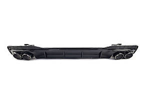 Дифузор ( заднього бампера ) Full Black / Black Pipe ( в стилі S7 ) S-Line на Audi A7 4K 2017-2023 року