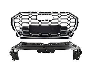 Решітка радіатора Silver black ( в стилі SQ5 ) на Audi Q5 80A 2020-2023 року
