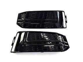 Решітки в бампер Full Black ( S4 ) S-Line на Audi A4 B9 2015-2019 року