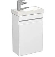 Тумба 40 см підвісна з умивальником Комо, біла для ванної кімнати