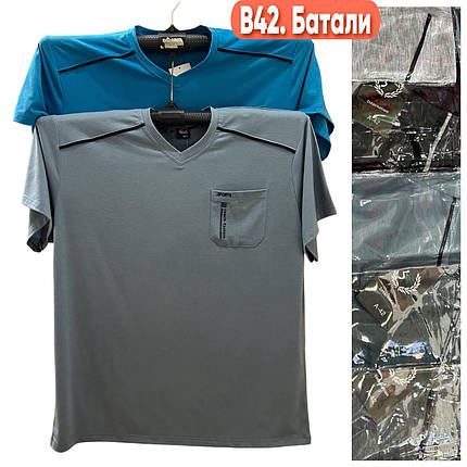 Чоловічі футболки №В42 р.6XL-10XL (56-64) мікс, фото 1