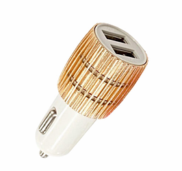 Автомобільне зарядне пристрій USB x 2 "Ребристе" 1A/2.1A
