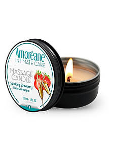 Масажна свічка Amoreane Полуниця з шампанським, 30 мл