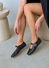 Балетки натуральна шкіра чорний 8264-28