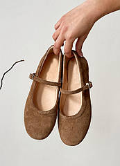 Балетки натуральна замша мокко 8265-28 Розміри 36- 40