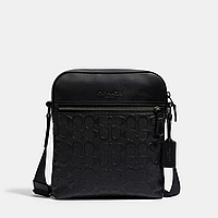 Чоловіча шкіряна сумка Coach Houston Flight Bag In Signature Leather Чорний.  (392)