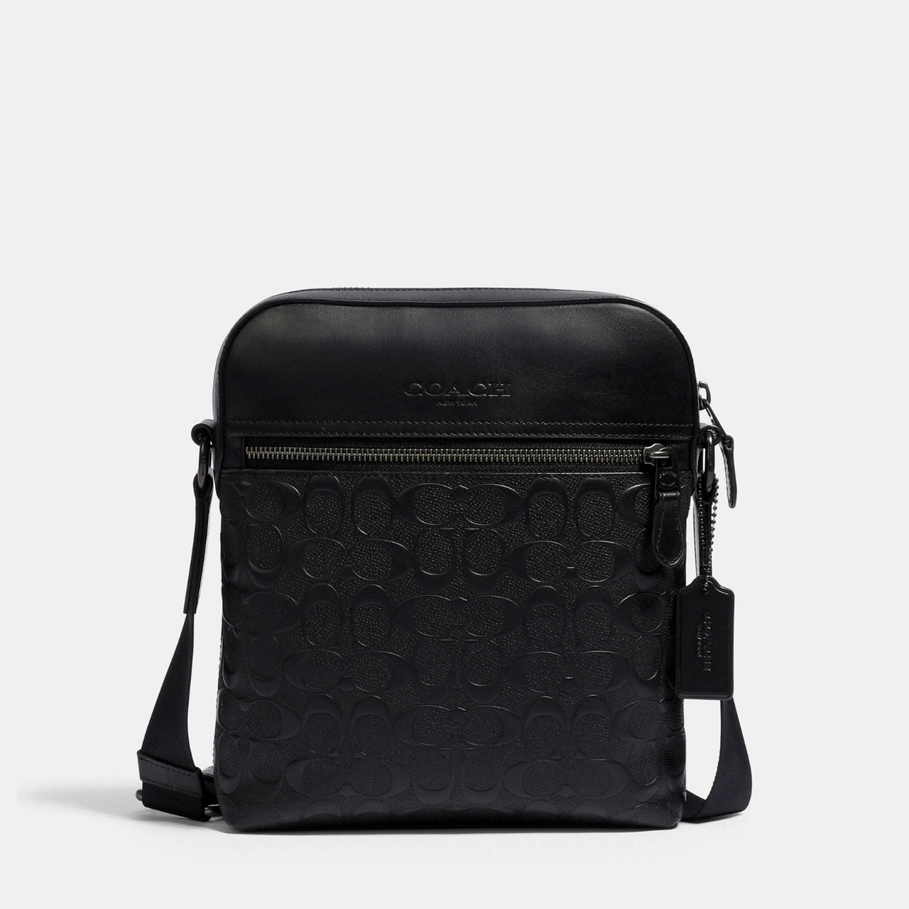 Чоловіча шкіряна сумка Coach Houston Flight Bag In Signature Leather Чорний. (392), фото 1