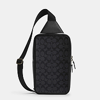 Сумка чоловіча шкіряна Coach Sullivan Pack In Signature Canvas Чорний.  (294)