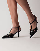 Босоніжки на високій шпильці Aiformaria лакова шкіра, фото 5