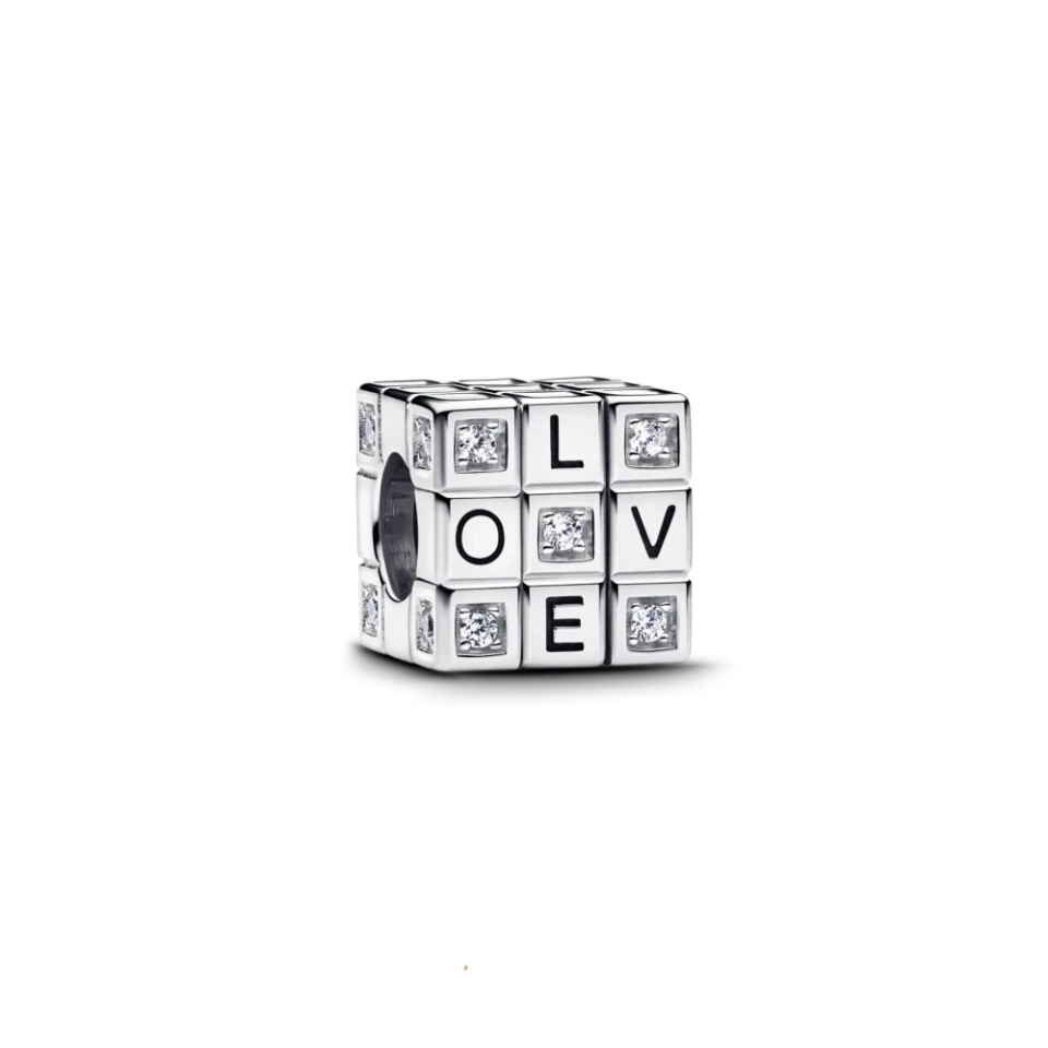 Срібна намистина Pandora «Рухомий кубик» 793672C01, фото 1