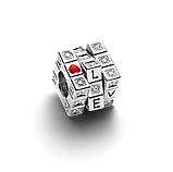 Срібна намистина Pandora «Рухомий кубик» 793672C01, фото 3