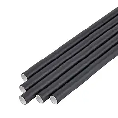 Паперові трубочки для напоїв, 6 мм x 197 мм, чорний, 100 шт.