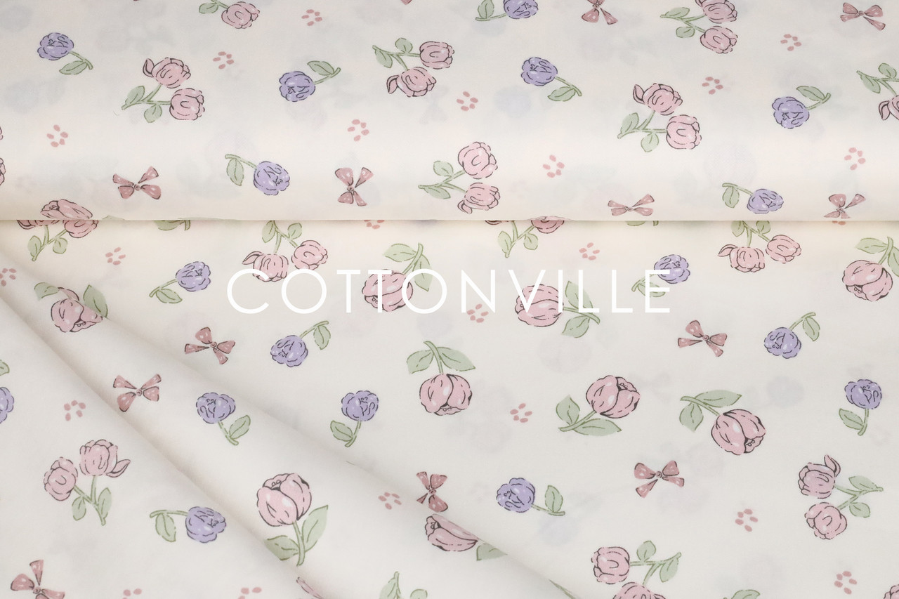 Сатин-твіл Тюльпани, бантики