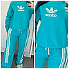 Жіночий костюм Adidas з лампасами чорний (Адідас трикотаж двунитка Туреччина), фото 10