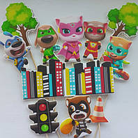 Фігурки кіт том, топери цукрової пасти для хлопчика, дівчинки, їстівні картинки на день народження