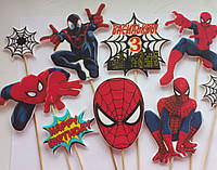 Фігурки людина павук, спайде топери цукрової пасти для хлопчика, дівчинки, їстівні картинки на день народження