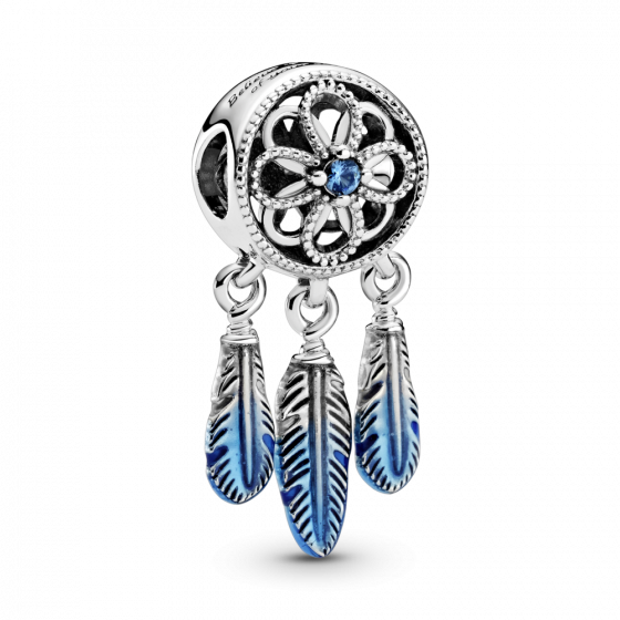 Срібна намистина Pandora «Блакитний ловець снів» 799341C01