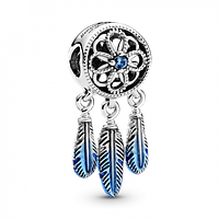 Срібна намистина Pandora «Блакитний ловець снів» 799341C01