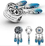 Срібна намистина Pandora «Блакитний ловець снів» 799341C01, фото 8