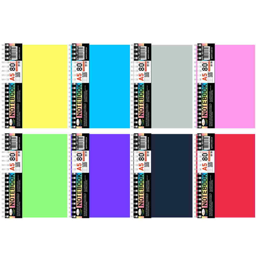 Блокнот А5, 80 арк., пластик, пружина збоку, 15*20см, Видавництво Апельсин, Україна, фото 1