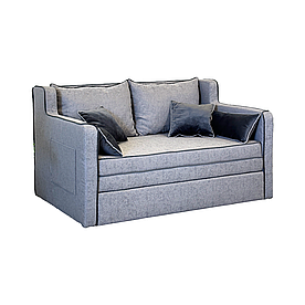 Маленький прямий розкладний диван з ящиком BILPE PRACTIK 1 м, 1.2 м, 1.4 м, 1.6 м, 1.8 м, 2 з подушками сірий