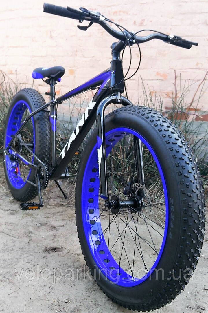 Позашляховик фетбайк 26/4.0 Tanic (fatbike) велосипед широка покришка фетбайк синій неон
