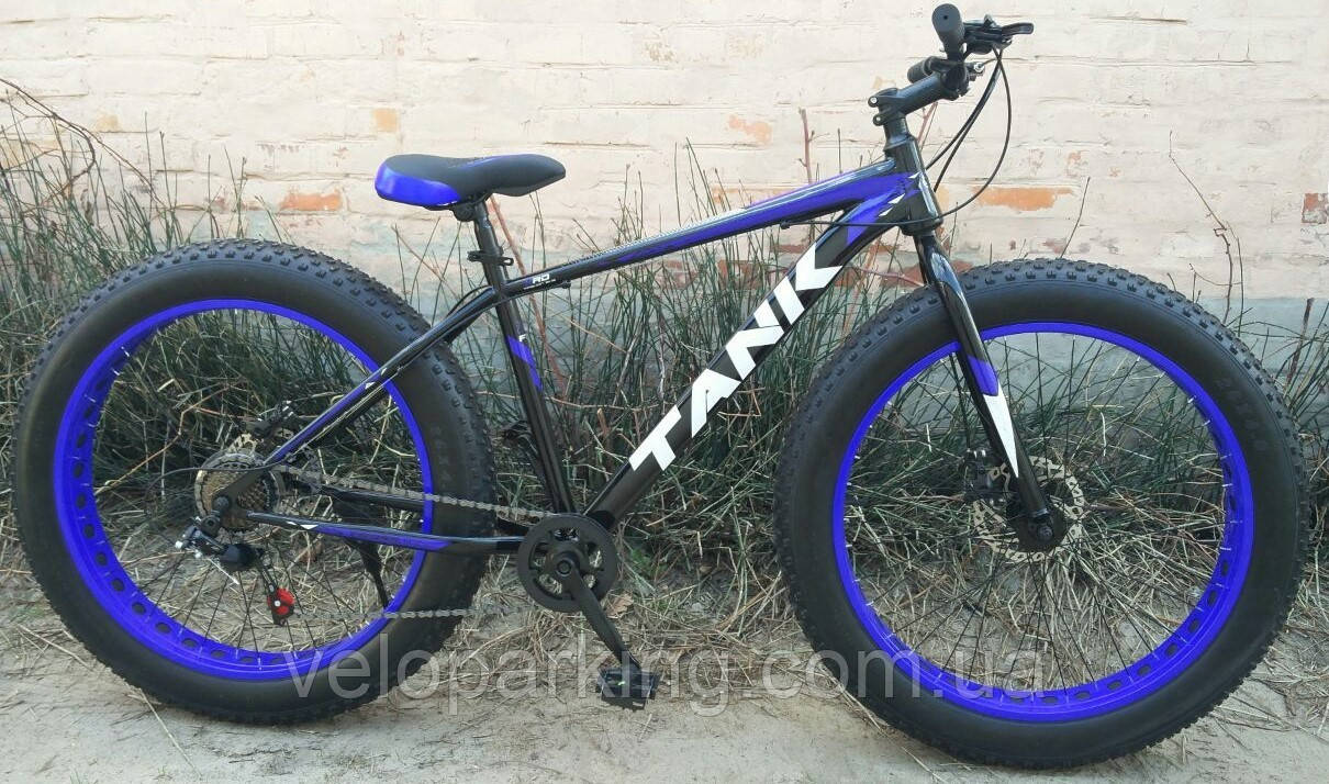 Позашляховик фетбайк 26/4.0 Tanic (fatbike) велосипед широка покришка фетбайк синій неон