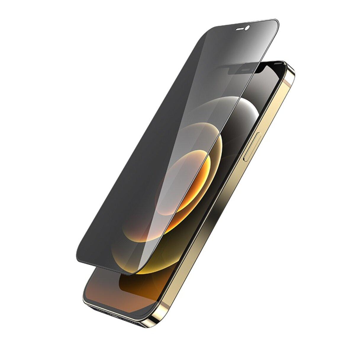 Захисне скло HOCO Full screen HD privacy protection tempered glass set for iP12 Pro Max (25PCS)(G11) Black, 9H твердості, фото 1