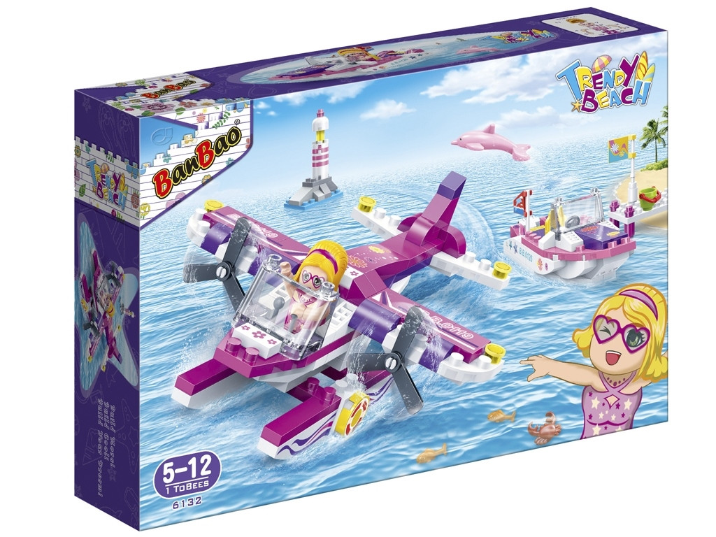 Конструктор Модний пляж Літак та катер BanBao 6132 172 деталі, фото 1