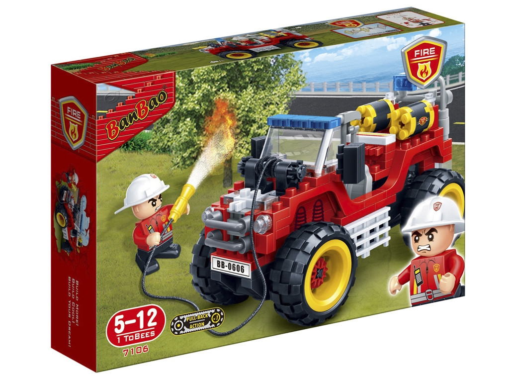 Конструктор Пожежники Пожежний джип BanBao 7106 148 деталей, фото 1