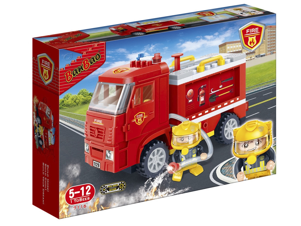 Конструктор Пожежники Пожежне авто BanBao 7116 126 деталей, фото 1