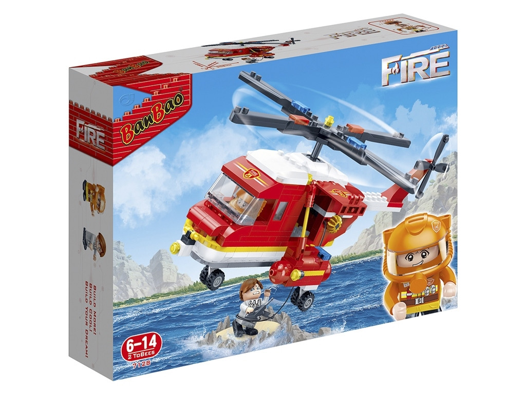 Конструктор Пожежники Вертоліт BanBao 7128 306 деталей, фото 1