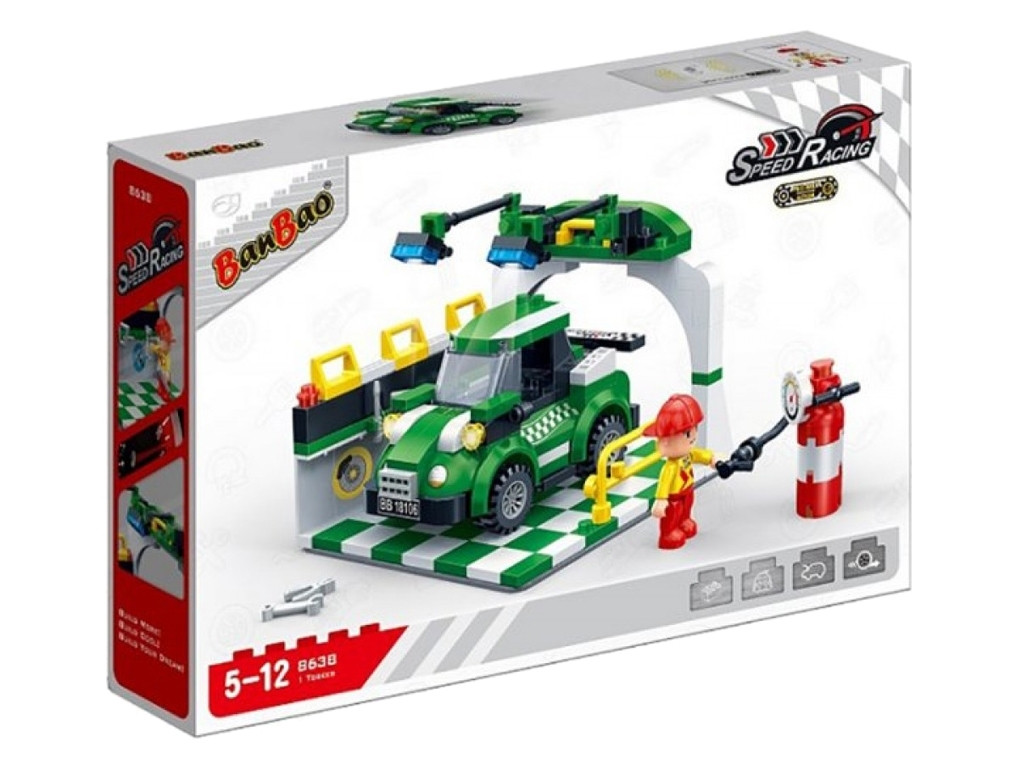 Конструктор Швидкісні гонки Зона накачування шин BanBao 8638 217 деталей, фото 1