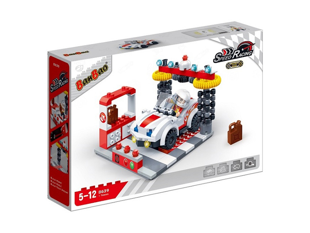 Конструктор Швидкісні гонки Автомийка BanBao 8639 219 деталей, фото 1