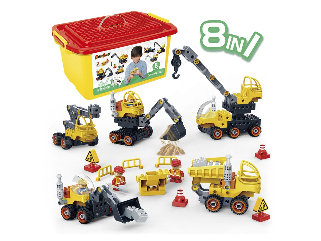 Конструктор Наука Набір будівельної техніки 8в1 BanBao 6539 93 деталі, фото 1