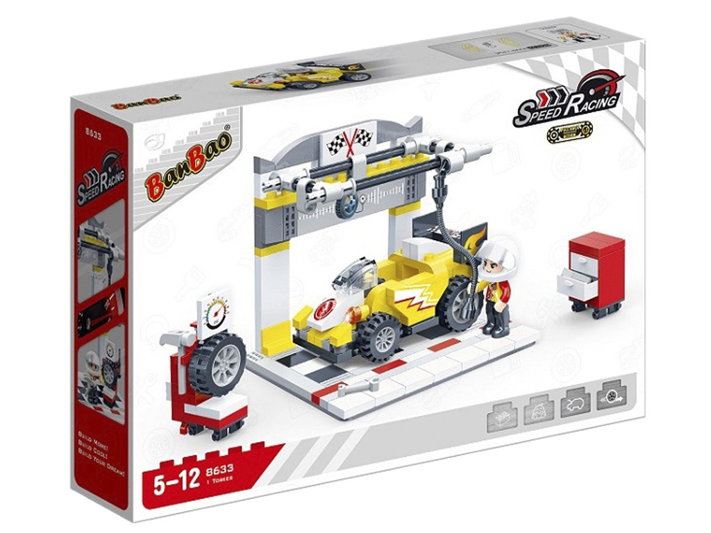 Конструктор Швидкісні гонки Шиномонтаж BanBao 8633 234 деталі, фото 1