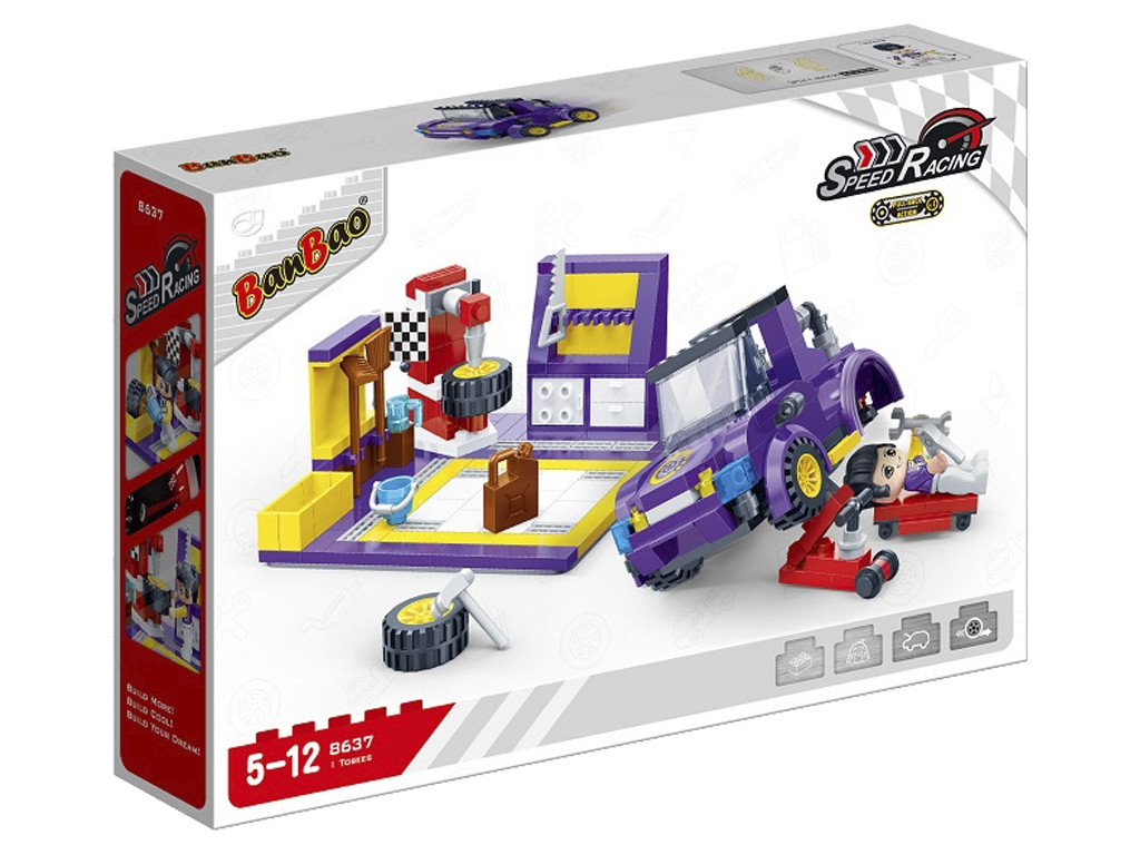 Конструктор Швидкісні гонки Зона обслуговування шин BanBao 8637 242 деталі, фото 1