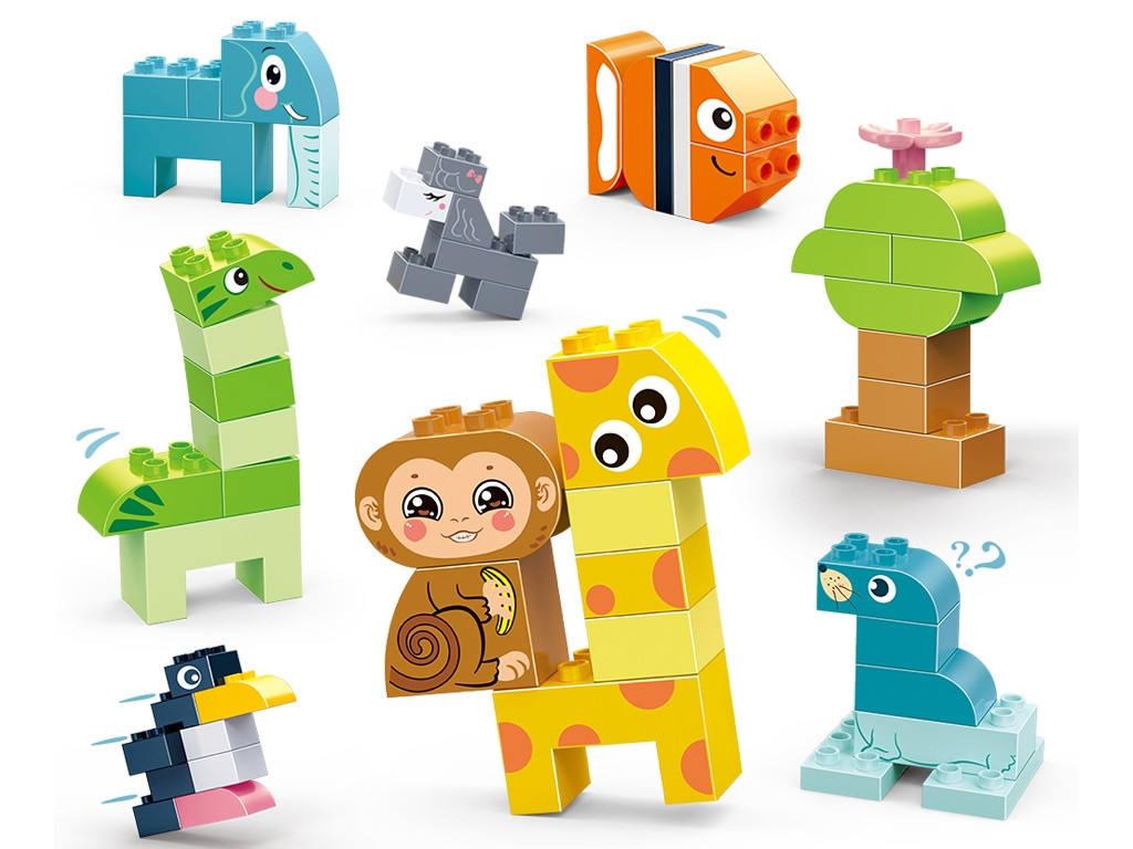 Конструктор Великі блоки Цікаві тваринки BanBao ЕТ981 74 деталі, фото 1