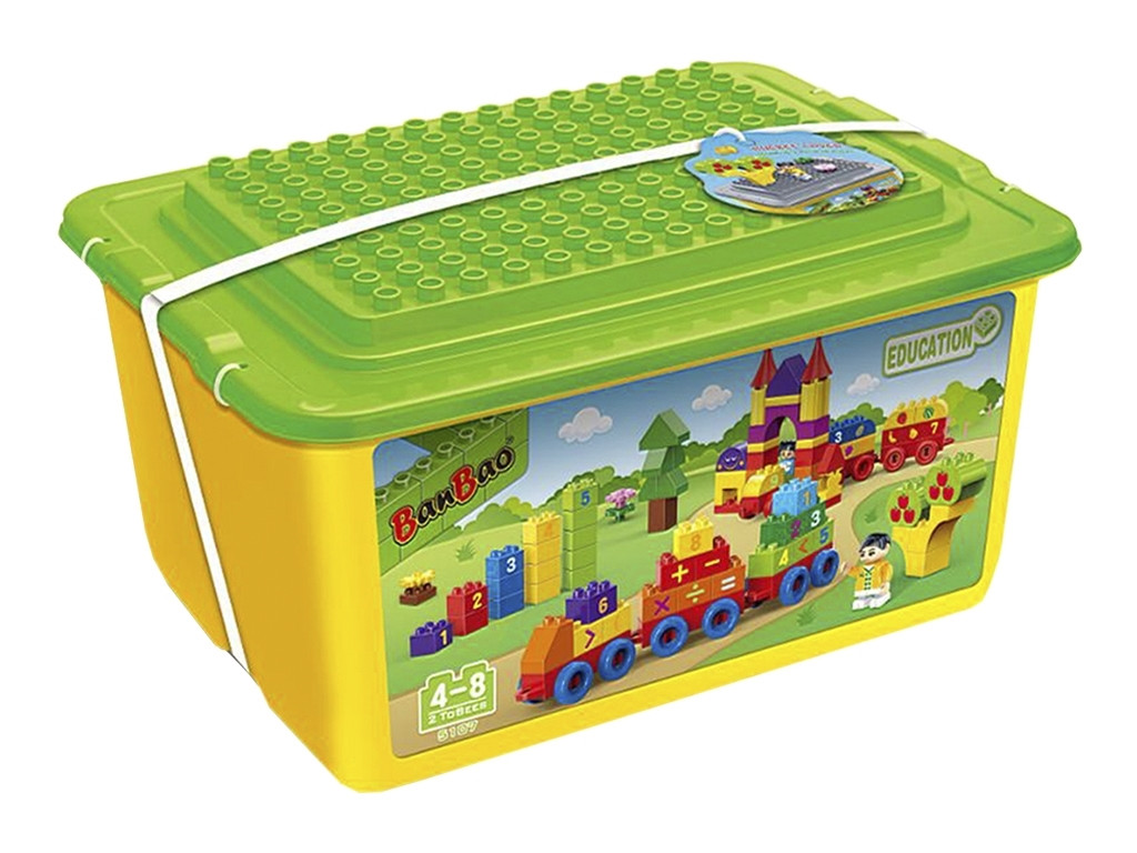 Конструктор Великі блоки Потяг з цифрами BanBao 5107 136 деталей, фото 1