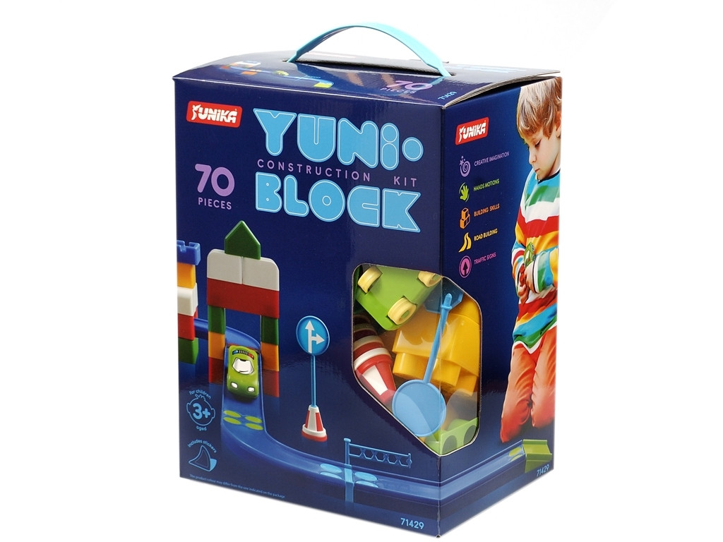 Конструктор дитячий в коробці YUNI-BLOK Юніка 70 деталей 71429, фото 1
