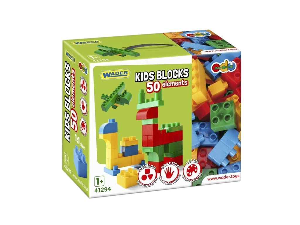 Kids Blocks конструктор 50 деталей Wader 41294, фото 1