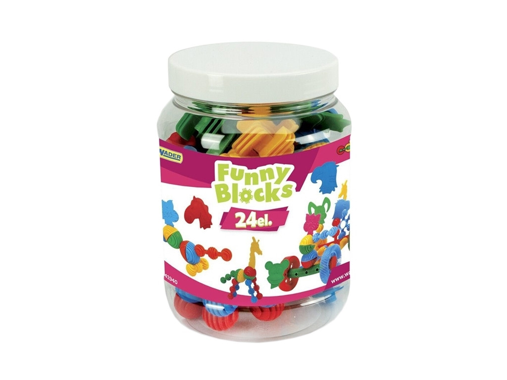 Конструктор Funny blocks - 24 шт мала банка Wader 41940, фото 1