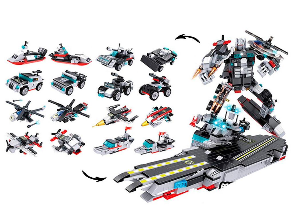 Конструктор робот-авіаносець-транспорт 42006 713 деталей, фото 1