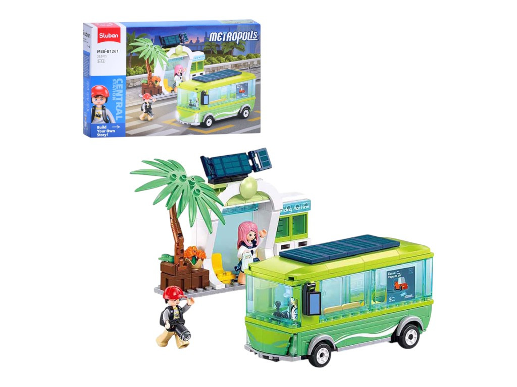 Конструктор Екологічний автобус і зупинка, 239 деталей M38-B1261, фото 1