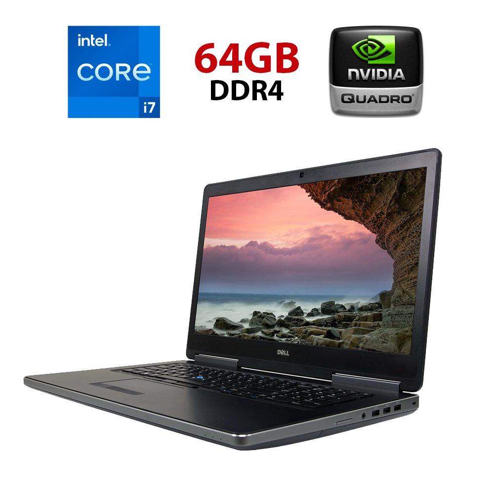Ноутбук Dell Precision 7730/ 17.3" (1920x1080)/ Core i7-8750H/ 64 GB RAM/ 512 GB SSD/ Quadro P5200 16GB