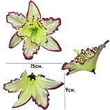 Штучні квіти букет атласні орхідеї крупноквіткові, 50см, фото 4