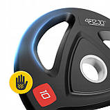 Диск олімпійський 4FIZJO 2 x 10 кг 51 мм металевий, прогумований Black (P-5905973401289), фото 5