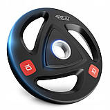 Диск олімпійський 4FIZJO 2 x 10 кг 51 мм металевий, прогумований Black (P-5905973401289), фото 2