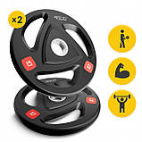 Диск олімпійський 4FIZJO 2 x 10 кг 51 мм металевий, прогумований Black (P-5905973401289), фото 4